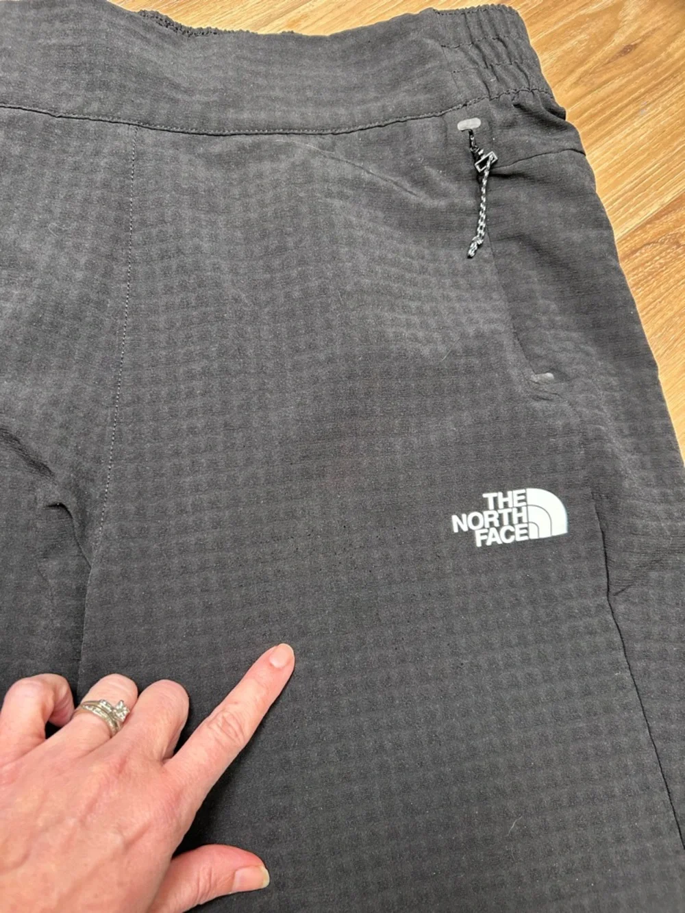 North Face women’s tekware grid fleece pants size large pull on water resistant - Picture 14 of 15
